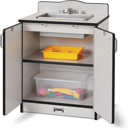 Jonti-Craft Play Kitchen Sink, Black Edge, 20inWx15inDx27inH, Gray JNT2408JCWW180